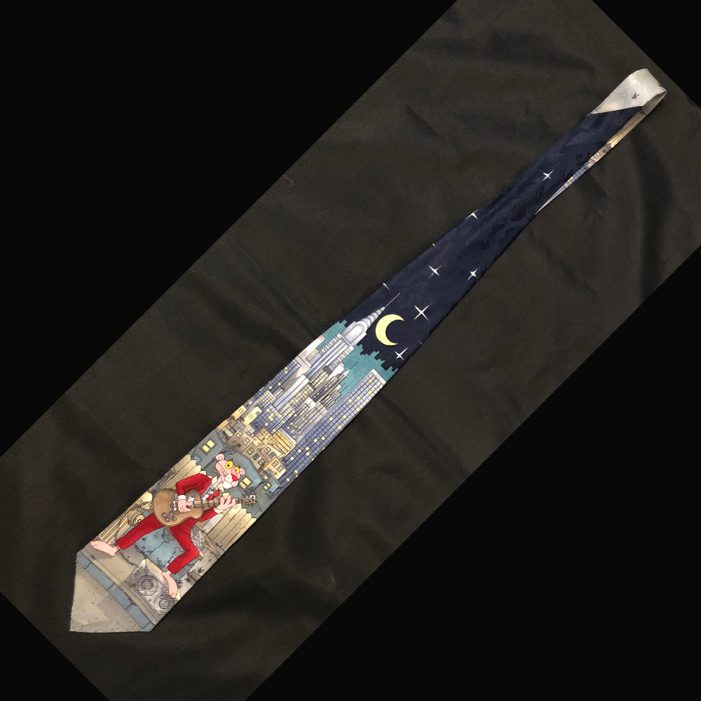Pink Panther Mans NYC Guitar Tie Vintage Collector